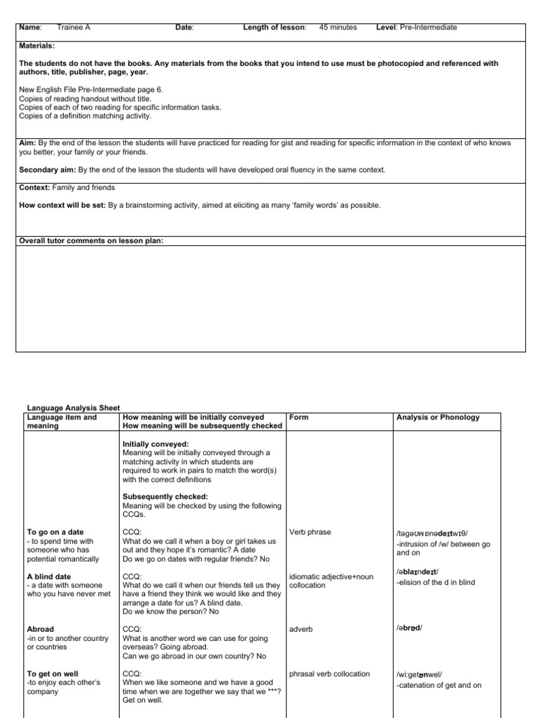 Sample Lesson Plan - Reading | PDF | Reading Comprehension | Cognitive ...