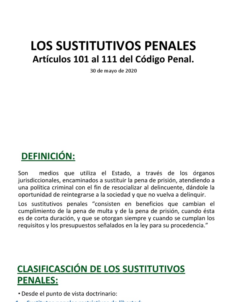 Sustitutos Penales | PDF | Estatuto de limitaciones | Perdón