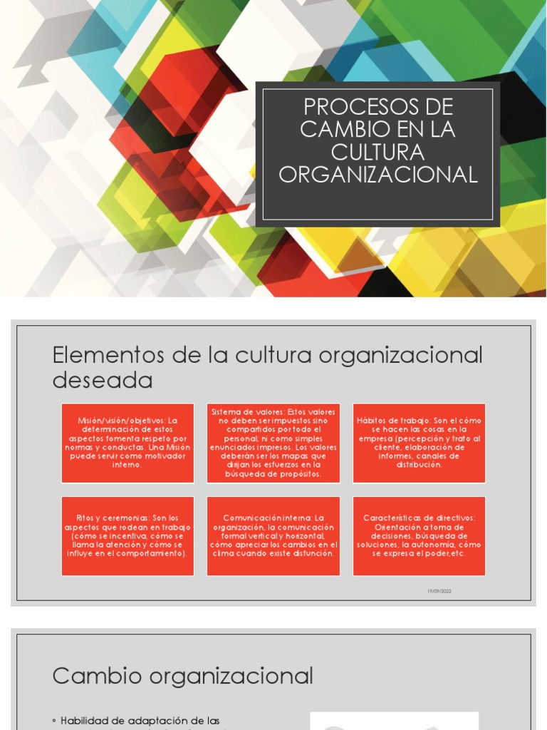 Procesos de Cambio Cultural Organizacional | PDF | Cultura ...