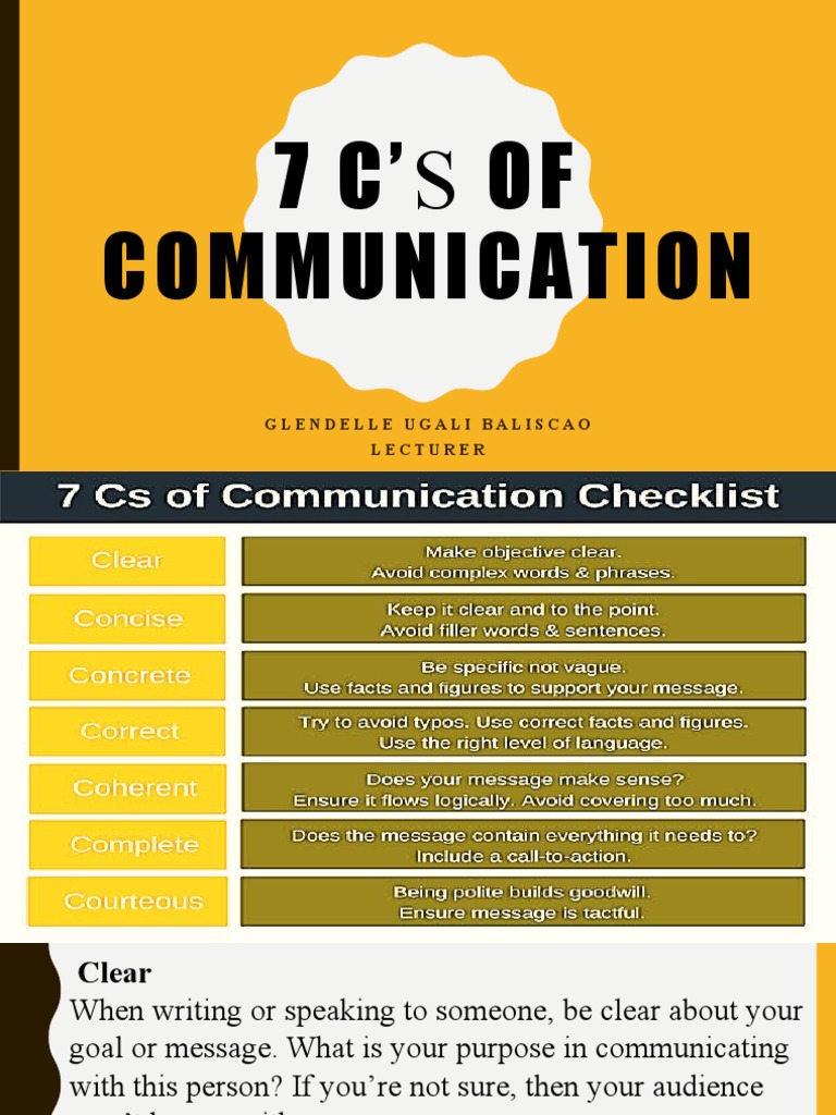 7 Cs of Effective Communication | PDF | Communication | Cognitive Science