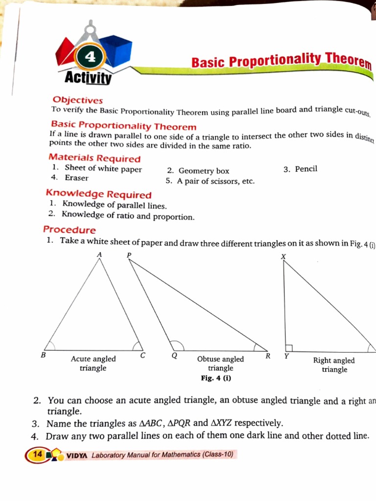 Thales Theorem Of Basic Proportionality Theorem
