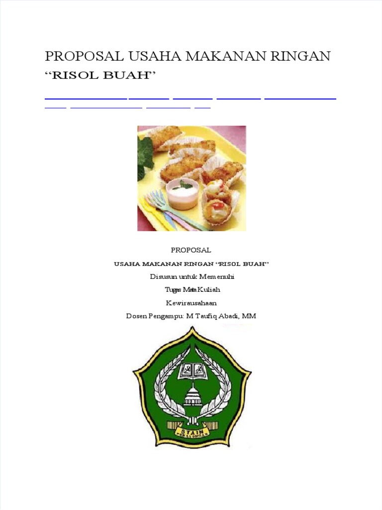 Proposal Usaha Risol Buah | PDF