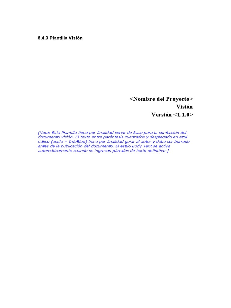 Plantilla de Documento de Visión | PDF | Caso de uso | Software