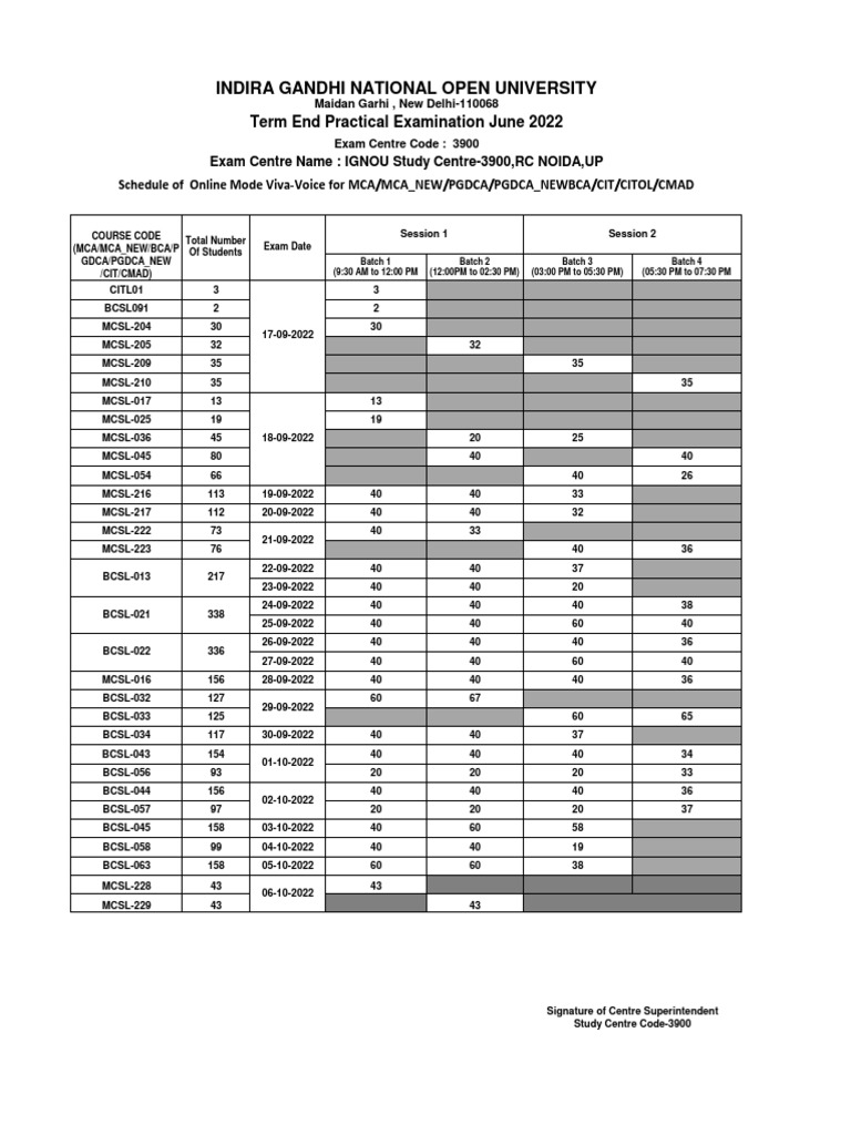 Schedule of Online Viva Voce For Mca Mca (New) Pgdca Pgdca (New) Bca
