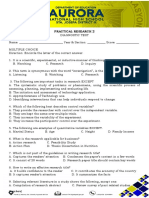 DIAGNOSTIC TEST - Practical Research 2