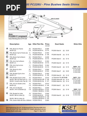 KOMATSU PC200 PC220 部品明細書 パーツカタログ 1710571660?v=1