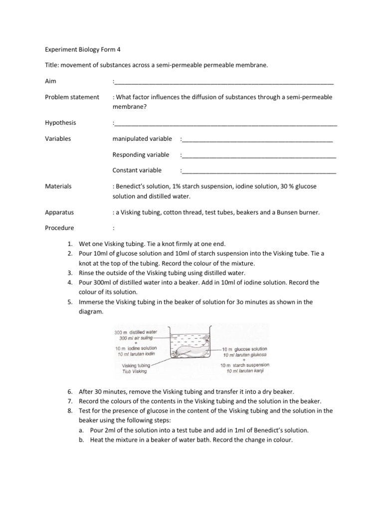 Experiment Biology Form 4 Starch Experiment