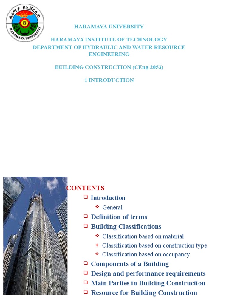 Introduction to Building Construction | PDF | Building | Roof