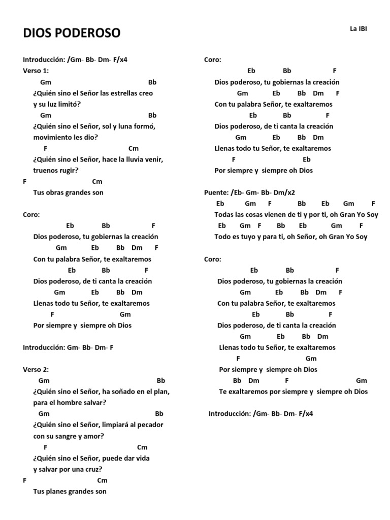 Acordes y letra de 