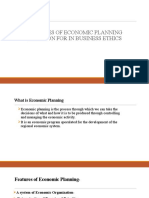 Features of Economic Planning Solution