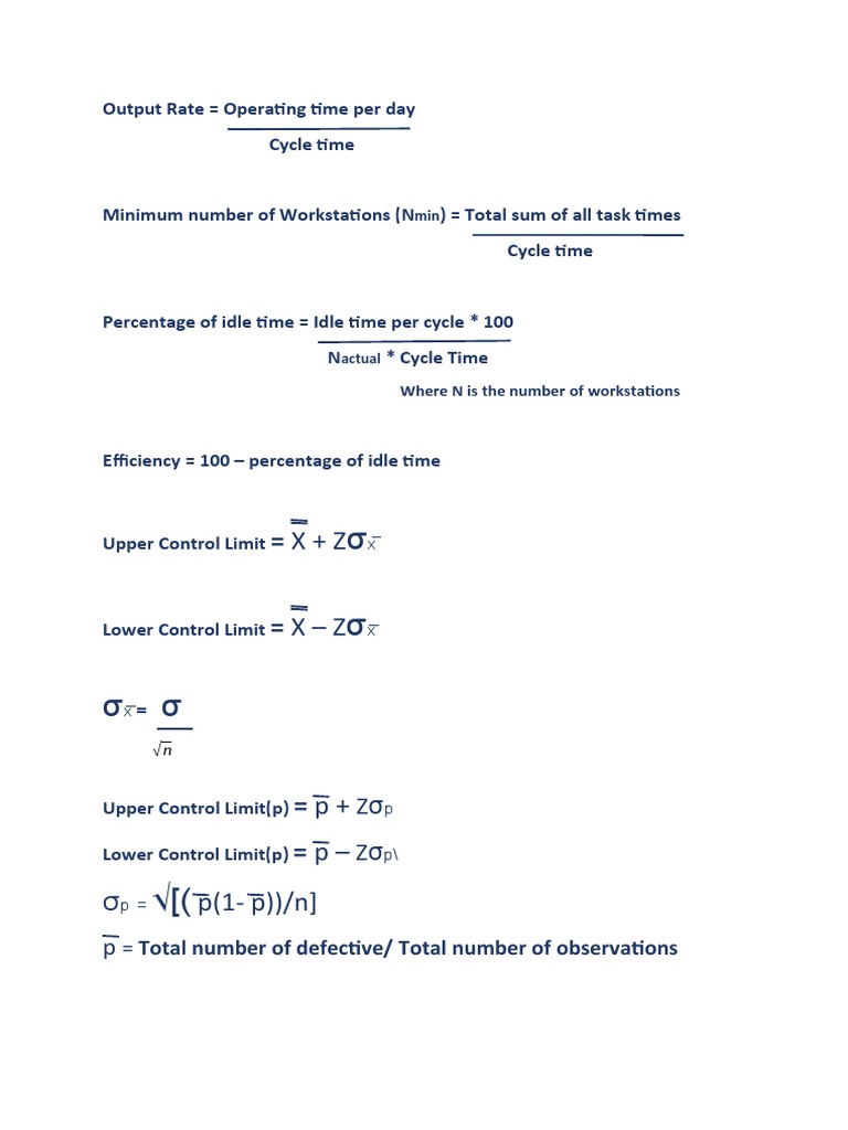 Formulas | PDF