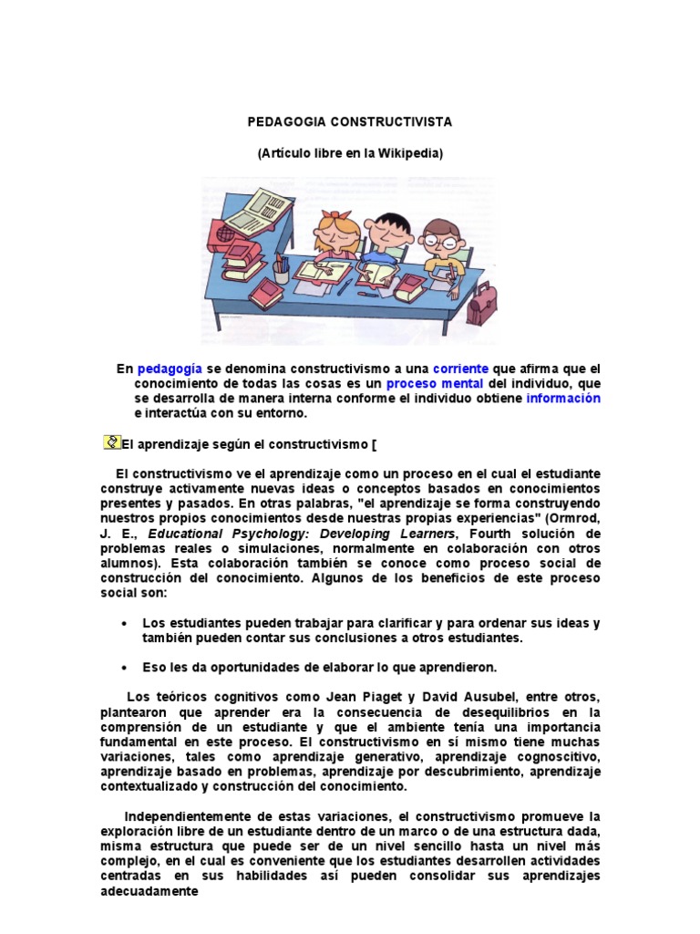 401 Pedagogia Constructivista | PDF | Constructivismo (filosofía de la ...