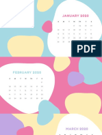Pastel Abstract Shapes Monthly Calendar