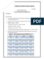 Mansukhbhai Kothari National School: Grade 9 - Final Examination Date Sheet 2021-22