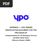 Appendix 1 - 000999 TRAINING DPS Tender Specification Document