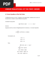 MODULE 6 - Linear Equations of The First Order