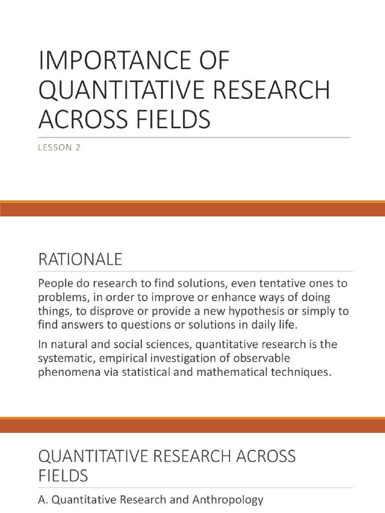 Importance of Quantitative Research | PDF