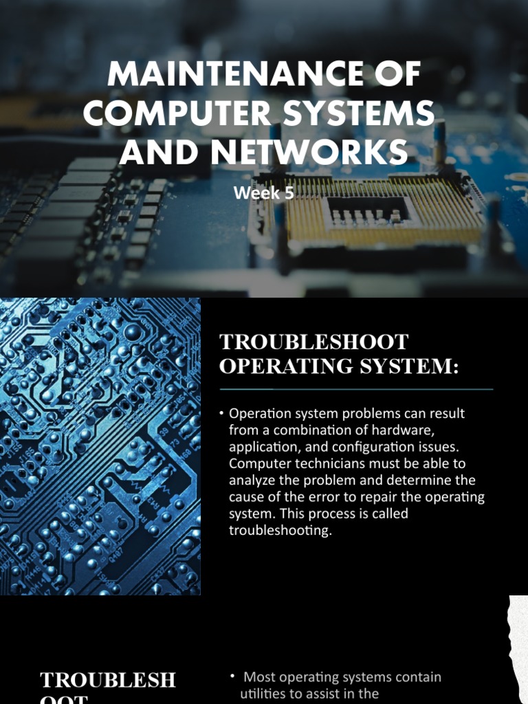 MAINTENANCE OF COMPUTER SYSTEMS AND NETWORKS - Week 5 | PDF | Booting ...