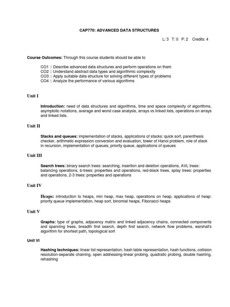 Cap770 - Advanced Data Structures | Download Free PDF | Computer ...