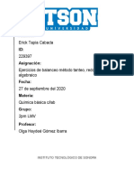 Balanceo de Ecuaciones Quimicas y Ejercicios