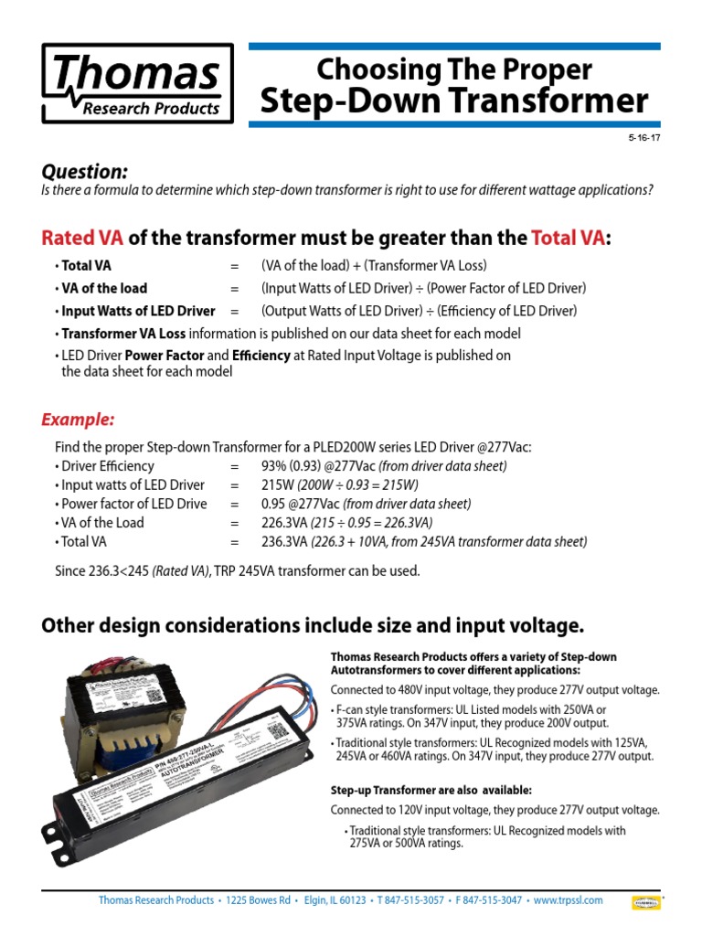 TRP Step-Down Transformer | PDF | Transformer | Manufactured Goods
