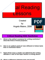 Lessons For Critical Reading