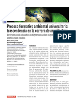 Proceso Formativo Ambiental Universitario - Alonso Et Al 2017