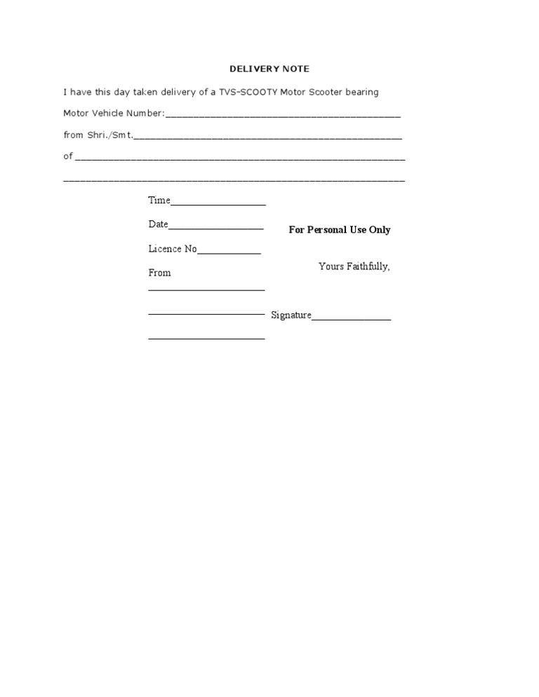 Delivery Note | PDF