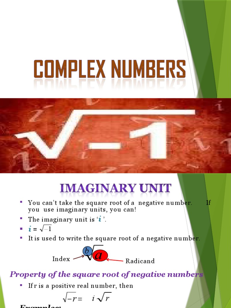 Lecture6 Complex Numbers PDF Complex Number Cartesian Coordinate