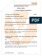 Important Questions For CBSE Class 11 Business Studies Chapter 2