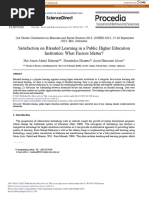 Satisfaction On Blended Learning in A Public Higher Education Institution: What Factors Matter?