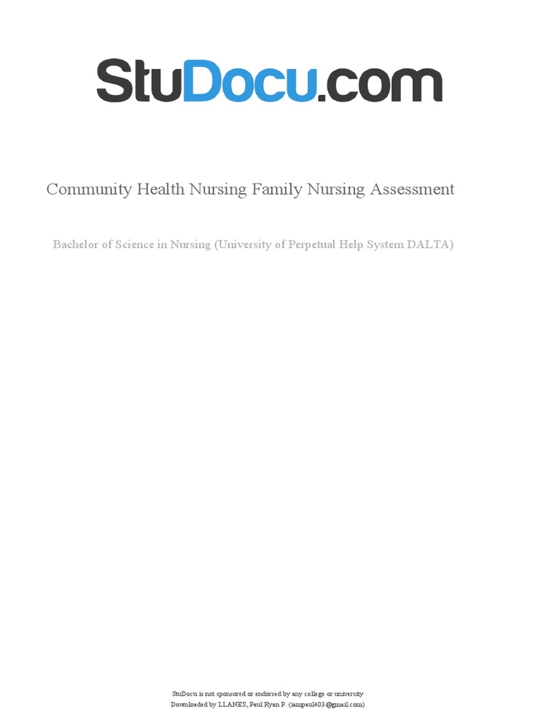 Community Health Nursing Family Assessment | PDF | Nursing | Medical ...