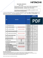 Lista de sobressalentes de unidade evaporadora teto R-410a