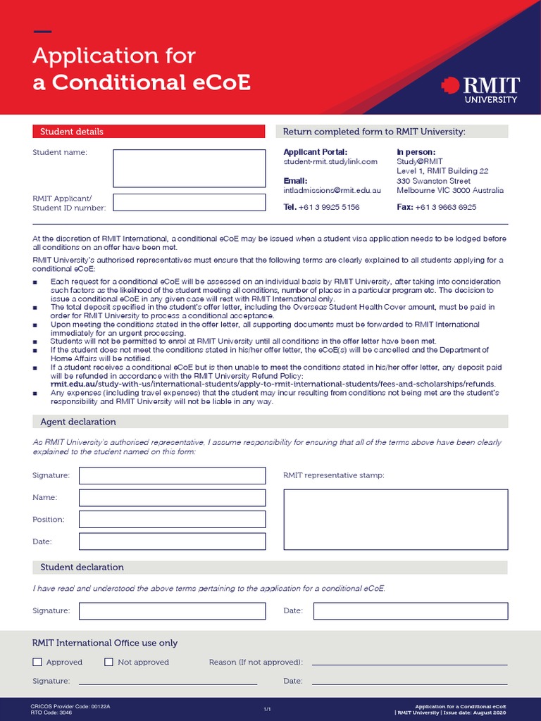 Conditional eCoE Application Guide | PDF | Government | Justice