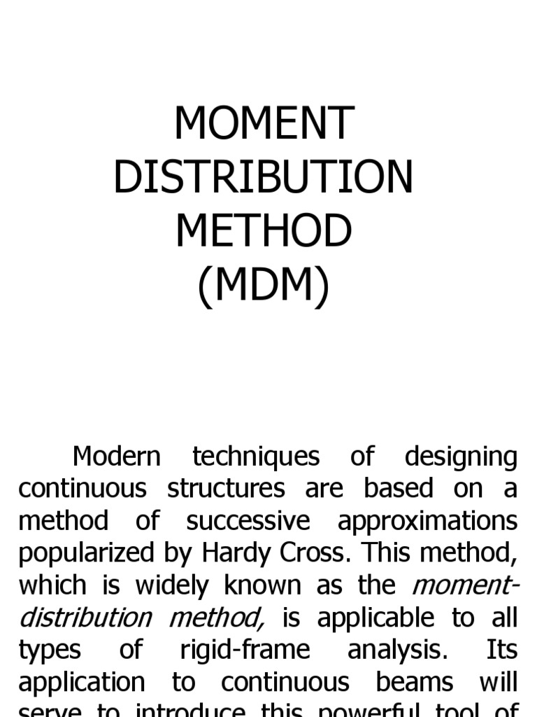 Theory 2 Moment Distribution Method PDF Applied And