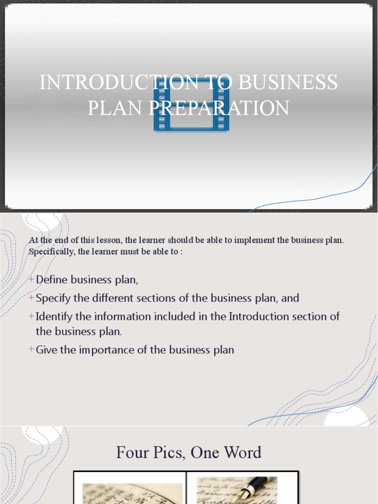 Business Plan Preparation Pdf Notes