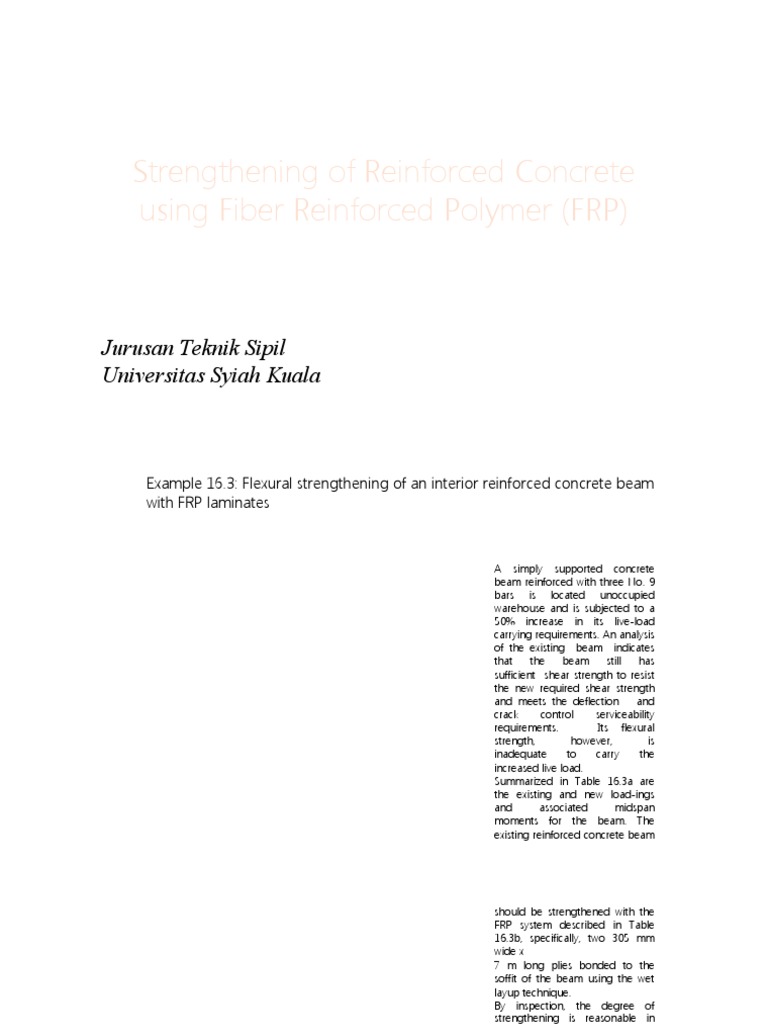 FRP Strengthening of Concrete Beams | PDF | Reinforced Concrete | Fibre ...