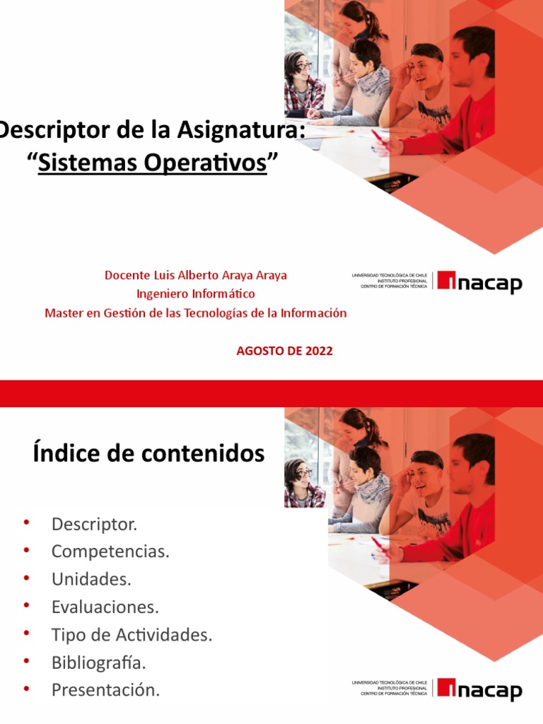 Presentacion Descriptor TI2024 SO PDF Sistema operativo Microsoft