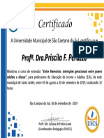 Certificado Curso EJA FAUSCS Priscila - 2019