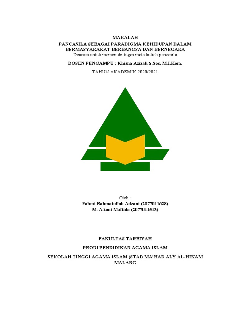 Pancasila Sebagai Paradigma Kehidupan Dalam Bermasyarakat Berbangsa Dan ...