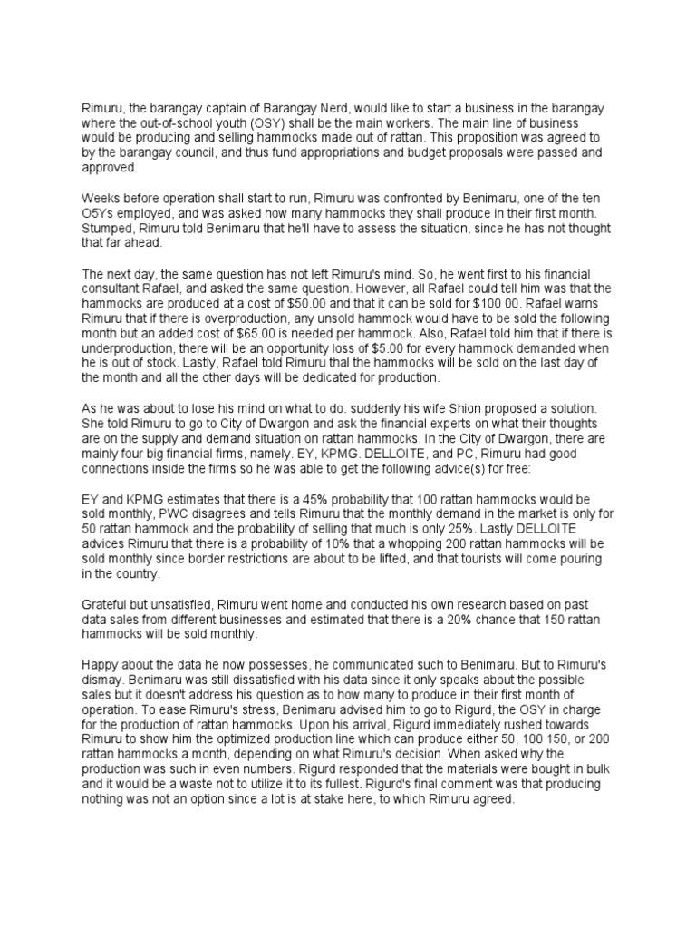 Problem in text form pdf business economies