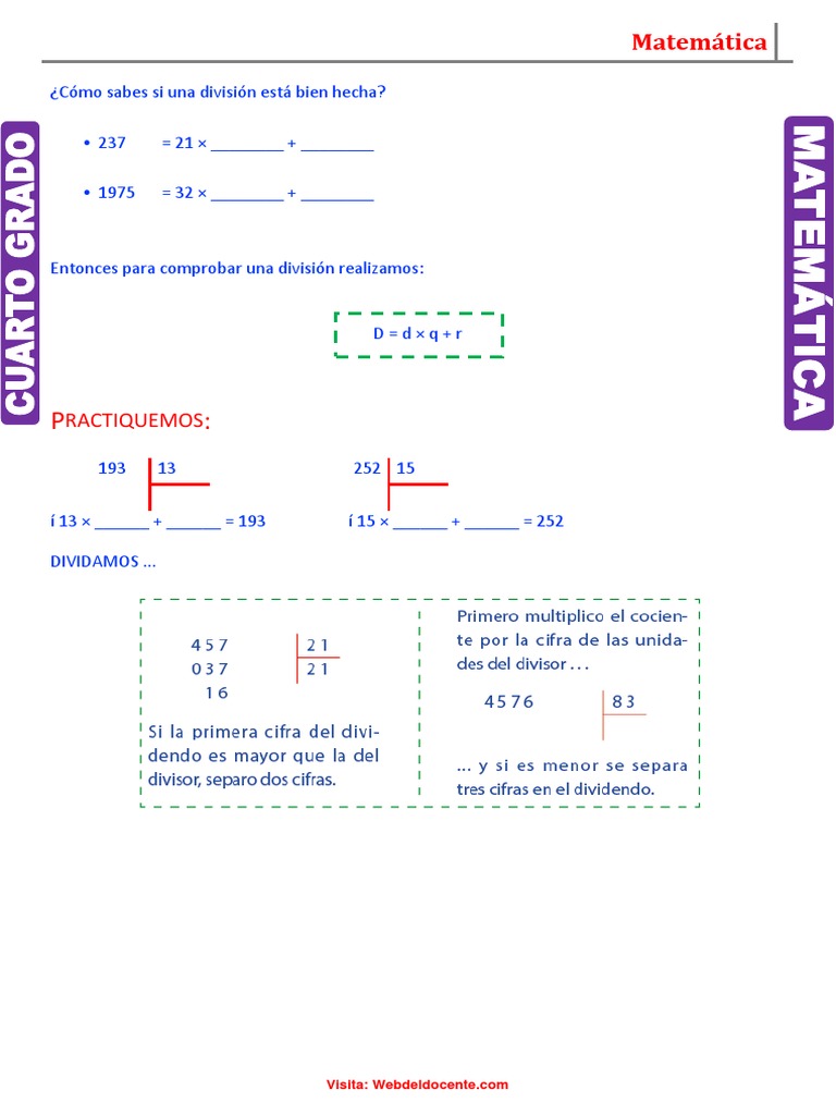 Divisiones y Problemas para Quinto Grado | PDF