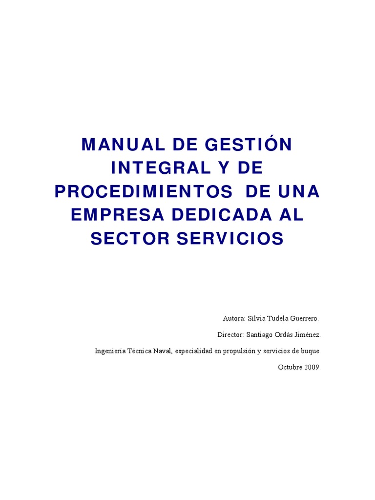 Manual de Gestion Integral y de Procedim | PDF | Calidad (comercial ...