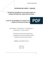 Estudio Del Movimiento de Un Cohete Sobre Las Fuerzas Externas Del Campo Gravitacional