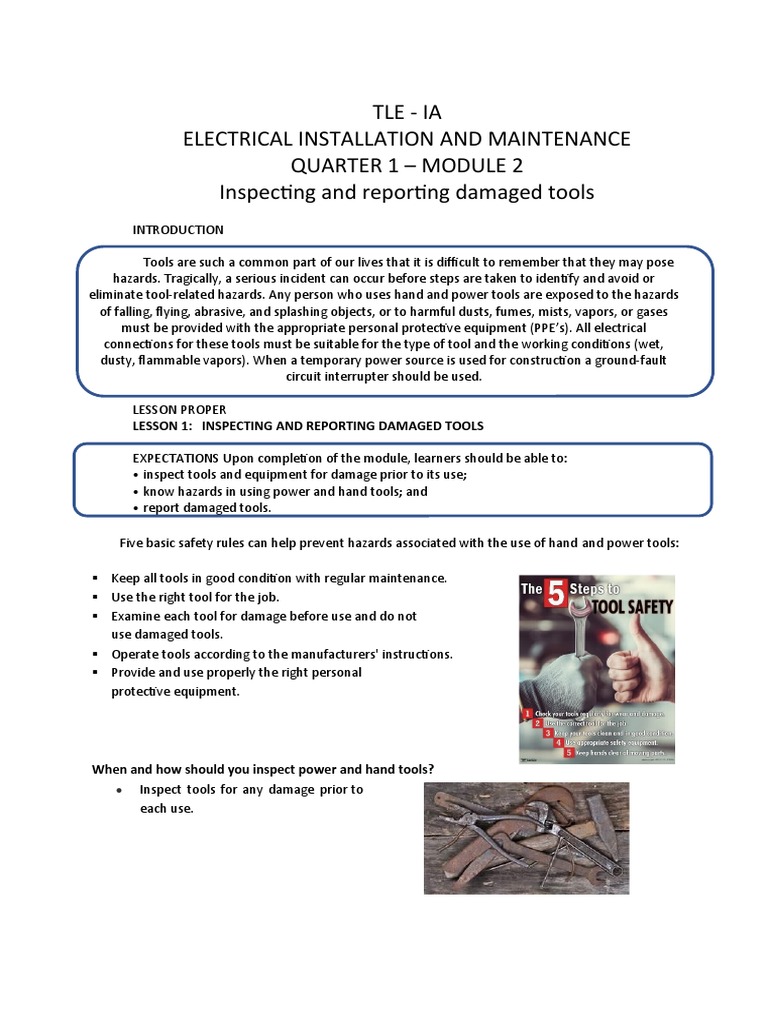 Tle Eim Week 2 PDF Electrical Connector Tools