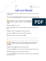 Modal Auxiliary Verbs - Shall and Should