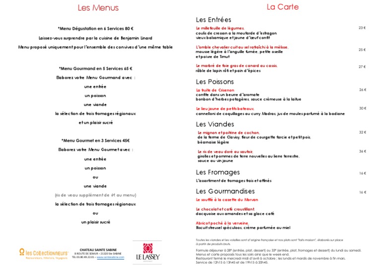 Carte Et Menus | PDF | sauce | Nourritures
