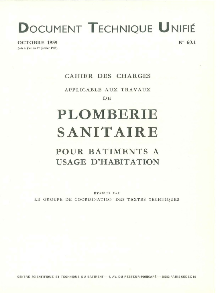 Dtu 60 Plomberie | PDF