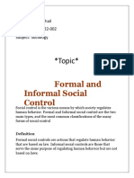 Formal and Informal Social Control: Topic