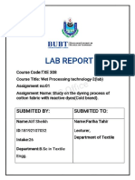 Study On Dyeing Process of Cotton Fabric With Reactive Dyes (Cold Brand)